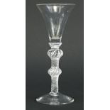 Antique wine glass with twisted stem, 16.5cm high :For Further Condition Reports Please Visit Our