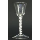 Antique wine glass with air twist stem, 17cm high :For Further Condition Reports Please Visit Our