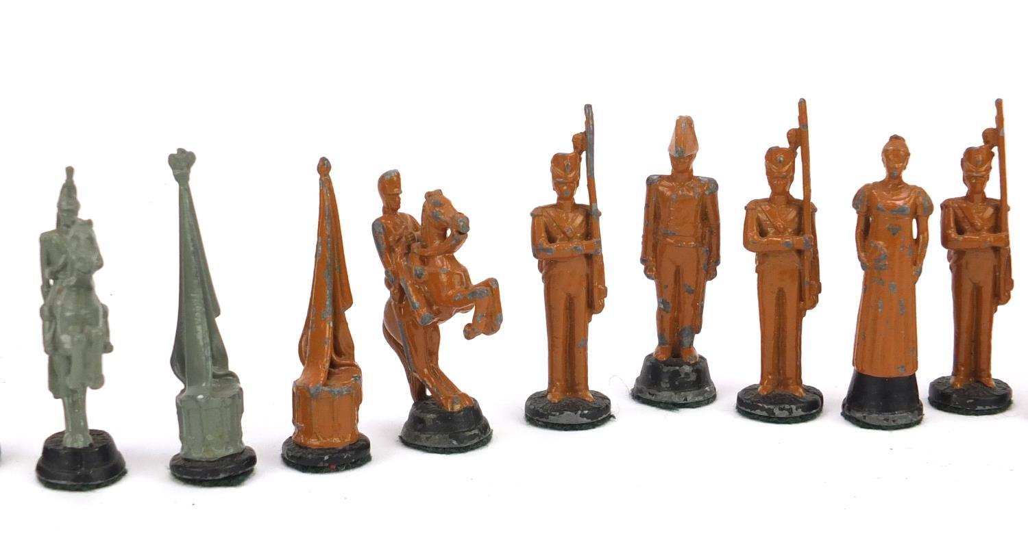 Hand painted lead Napoleon chess set, the largest piece approximately 7cm high :For Further - Image 4 of 13
