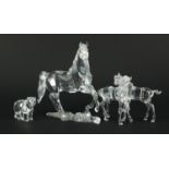 Swarovski crystal including a large horse and polar bear, the largest 15cm high :For Further