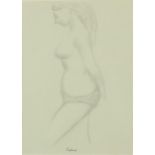 Sidney Horne Shepherd - Standing semi nude female, pencil drawing, signed in ink, inscribed verso,