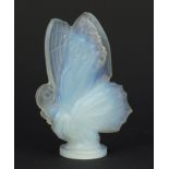 Large French Art Deco opalescent butterfly paperweight by Sabino, 15cm high :For Further Condition