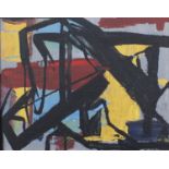 Abstract composition, oil on board, bearing a signature Kone, framed, 36.5cm x 29cm :For Further