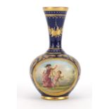 19th century Vienna porcelain vase, hand painted with a panel of a maiden and putti by Riemer onto a