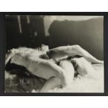 Jean Straker black and white photograph of two nudes with embossed stamp and Femina Library