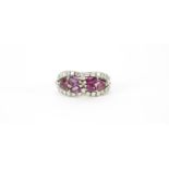 18ct white gold ruby and diamond ring, size N, 5.2g :For Further Condition Reports Please Visit