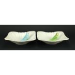Pair of Art Deco Sylvac/Falcon Ware budgie centre pieces, each 27cm x 27cm :For Further Condition