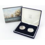 2005 silver proof two crown set commemorating the 200th Anniversary of Nelson Trafalgar with