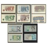 Ten Bank of England bank notes, including war issue Kenneth Oswald Peppiatt ten shilling and a