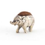 Edwardian novelty silver pin cushion in the form of an elephant, indistinct makers mark,