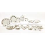 Royal Worcester June Garland six place coffee/dinner service with five soup bowls :For Further