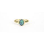 9ct gold cabochon opal ring, size U, 2.0g :For Further Condition Reports Please Visit Our Website.
