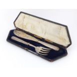 Pair Victorian silver fish servers, indistinct makers mark, Sheffield 1857, the slice 30.5cm in