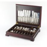 Arthur Price six place canteen of Sheffield silver plated cutlery, 42cm wide :For Further
