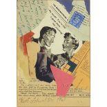 After Kurt Schwitters - Abstract composition, mixed media and collage, mounted and framed, 16.5cm