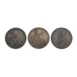 Three George IV farthings comprising dates 1825, 1826 and 1826 :For Further Condition Reports Please
