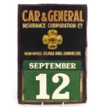 Car and General Insurance Corporation advertising calendar :For Further Condition Reports Please