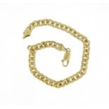 9ct gold curb link bracelet, 20cm long, 10.0g :For Further Condition Reports Please Visit Our