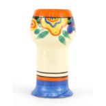 Clarice Cliff Fantasque vase retailed by Lawleys Regent Street, factory marks to the base, 15cm high