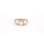 9ct rose gold pink stone ring, size T, 3.5g :For Further Condition Reports Please Visit Our Website.