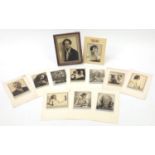 Ten Dorothy Wilding camera portraits, nine pencil signed including one housed in an Art Deco limed