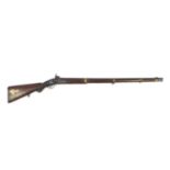 19th century Enfield pattern three band percussion musket with ramrod, impressed and engraved marks,