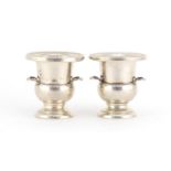 Pair of miniature sterling silver campana urns, 7cm high, 127.4g :For Further Condition Reports