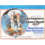 Vintage James Bond 007 Diamonds Are Forever film poster, printed in England by Lonsdale &