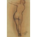 M Dehnothe - The female form, early 20th century pencil and chalk on paper, labels and