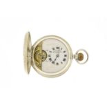 Gentleman's silver Hebdomas patent eight day full hunter pocket watch, the case numbered 608700, 5cm