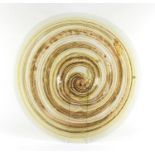 Isle of Wight tortoiseshell range glass charger, with paper labels, 47.5cm in diameter :For