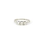 Platinum and diamond three stone ring, size Q, 3.5g :For Further Condition Reports Please Visit