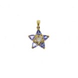 9ct gold amethyst and diamond pendant, 2.5cm long, 2.9g :For Further Condition Reports Please