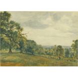 P A May 1925 - Richmond Park, London, 19th century watercolour, mounted and framed, 34.5cm x 24.