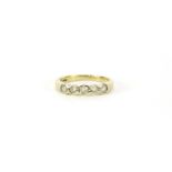 9ct gold diamond five stone, size N, 3.0g :For Further Condition Reports Please Visit Our Website.