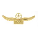 14ct gold 10th Macau Grand Prix Yamaha brooch, 14th November 1976, 9cm wide, 9.2g :For Further