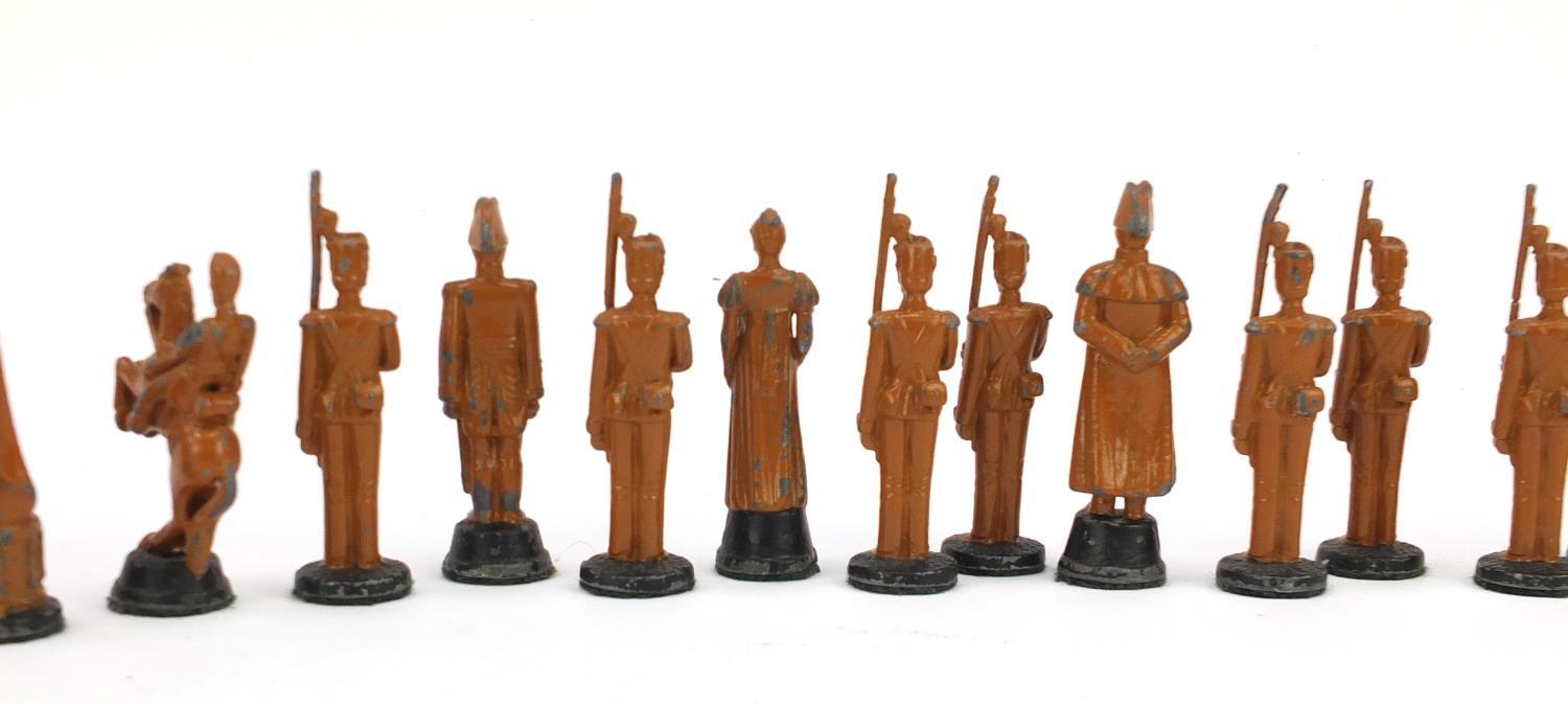 Hand painted lead Napoleon chess set, the largest piece approximately 7cm high :For Further - Image 11 of 13