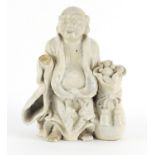 Chinese Blanc de Chine porcelain figure of a monk, 25cm high :For Further Condition Reports Please