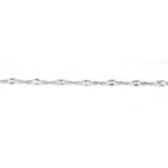 9ct white gold blue stone bracelet, 19cm long, 6.4g :For Further Condition Reports Please Visit