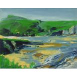 Coastal scene, oil on canvas, bearing a signature A Pury, framed, 50cm x 39.5cm :For Further