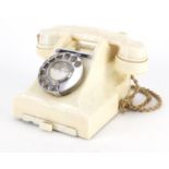 Vintage GPO Bakelite dial telephone in ivory, 14cm high :For Further Condition Reports Please