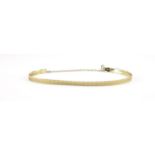 9ct gold flattened link bracelet, 16cm long, 3.4g :For Further Condition Reports Please Visit Our