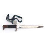 German Military interest saw back bayonet and a bayonet knot, the bayonet impressed C E makers