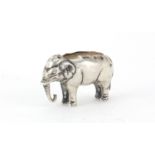 Novelty silver pin cushion in the form of an elephant by Adie & Lovekin Ltd, Birmingham 1907, 4.