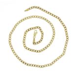 9ct gold curb link necklace, 46cm long, 8.2g :For Further Condition Reports Please Visit Our