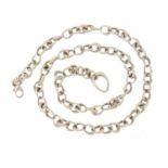 Danish 925s silver necklace by Georg Jensen, the clasp numbered 1827327E ENX, 42cm long, 28.7g :