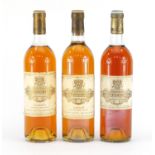 Three bottles of Chateau Coutet Barsac comprising dates 1975, 1979 and 1979 :For Further Condition