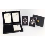 Two 2008 Emblems of Britain silver proof collections, with cases :For Further Condition Reports