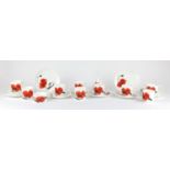 Wedgwood Susie Cooper design Corn Poppy part tea service :For Further Condition Reports Please Visit
