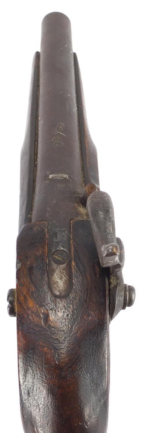 Antique percussion cap pistol with brass mounts, 34cm in length :For Further Condition Reports - Image 5 of 5